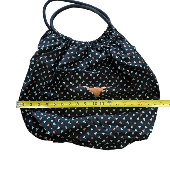 University of Texas UT Women's Black and Orange Cloth Hobo Tote Bag - Picture 5 of 7